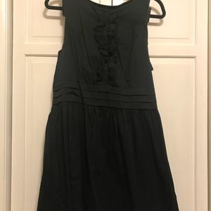 Black mini dress/ruffled front